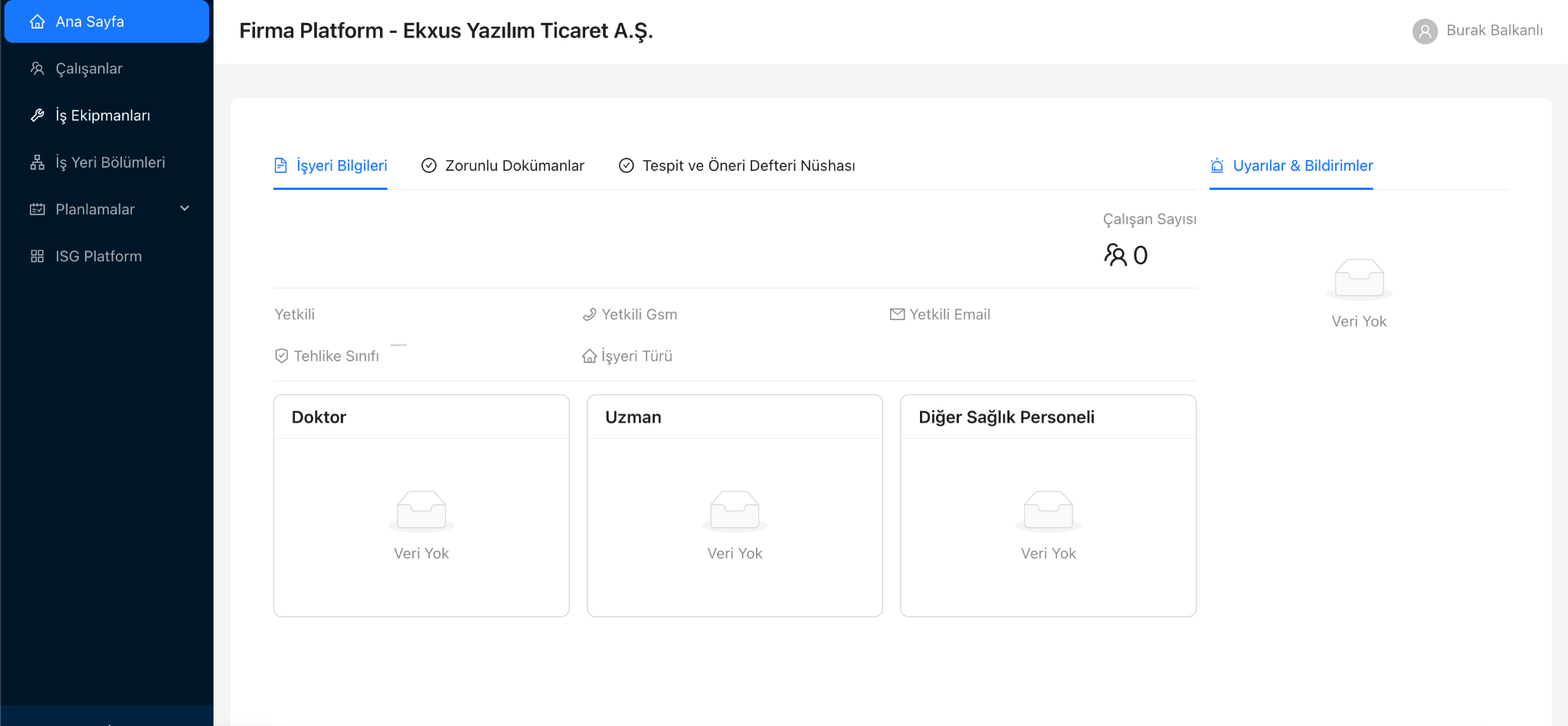Aylık kontrol listesi ekranı